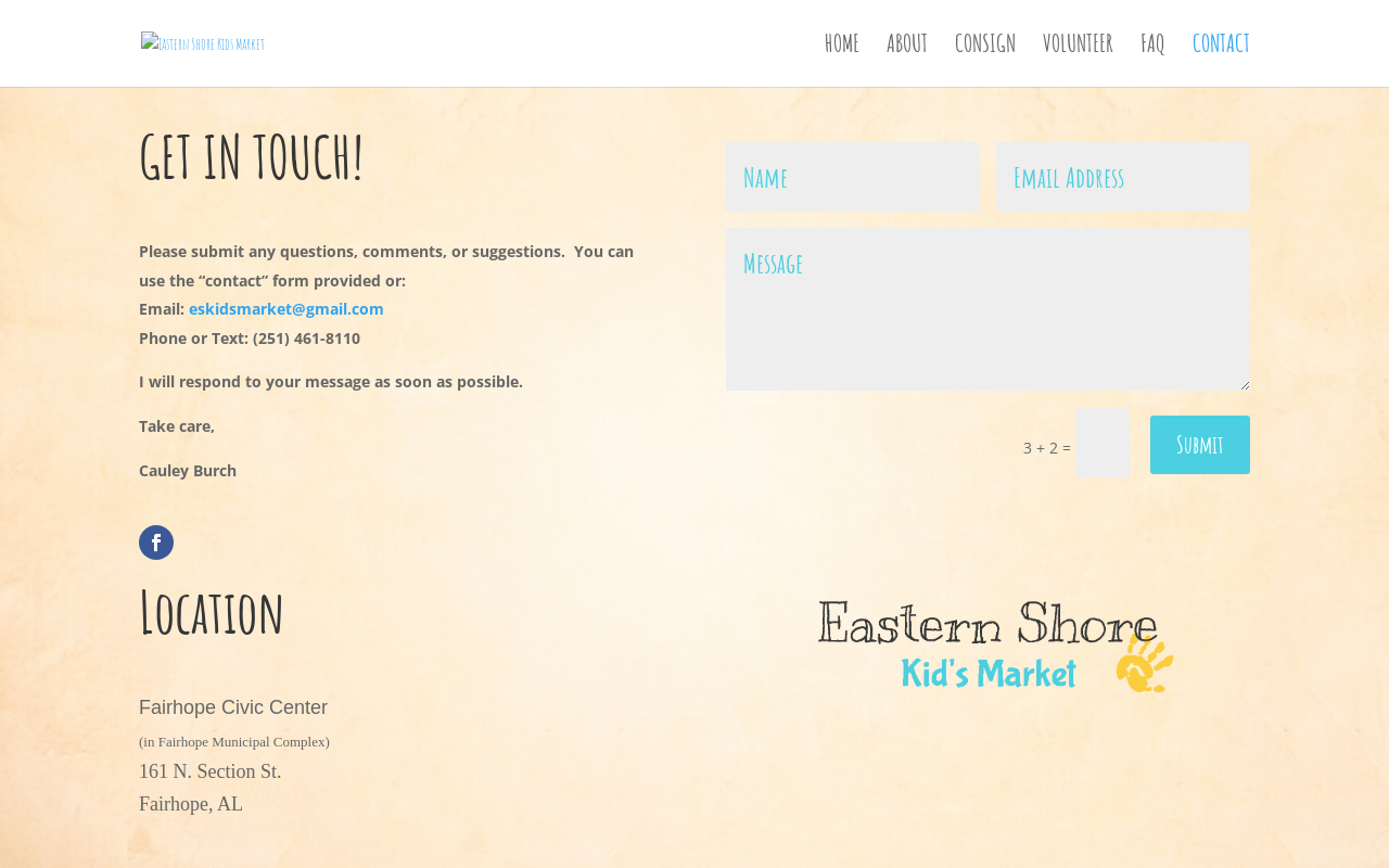 Eastern Shore Kids Market website preview