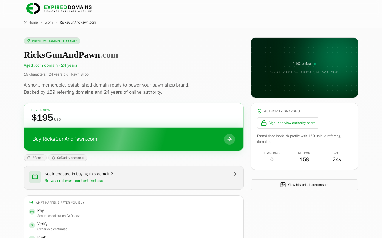 Ricks Gun & Pawn Shop website preview
