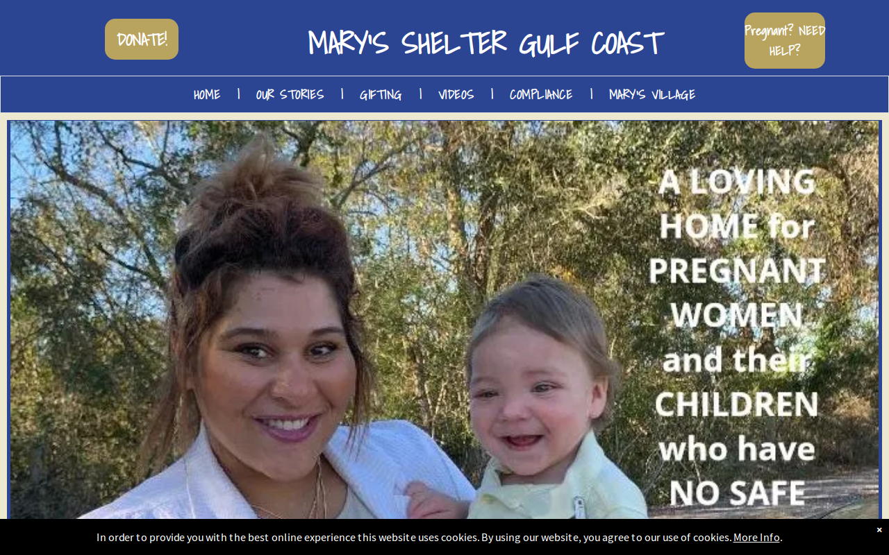 Mary's Shelter Gulf Coast Thrift Store website preview