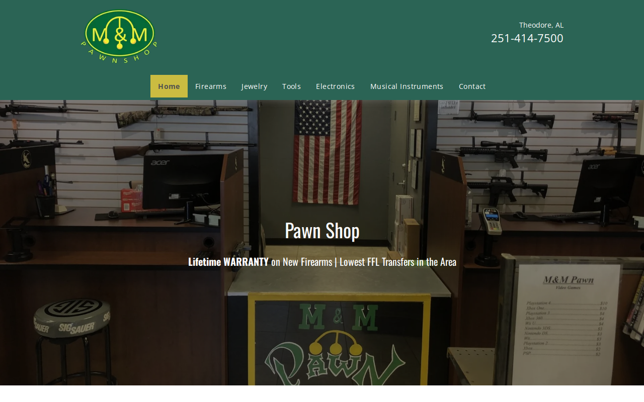 M & M Pawn website preview