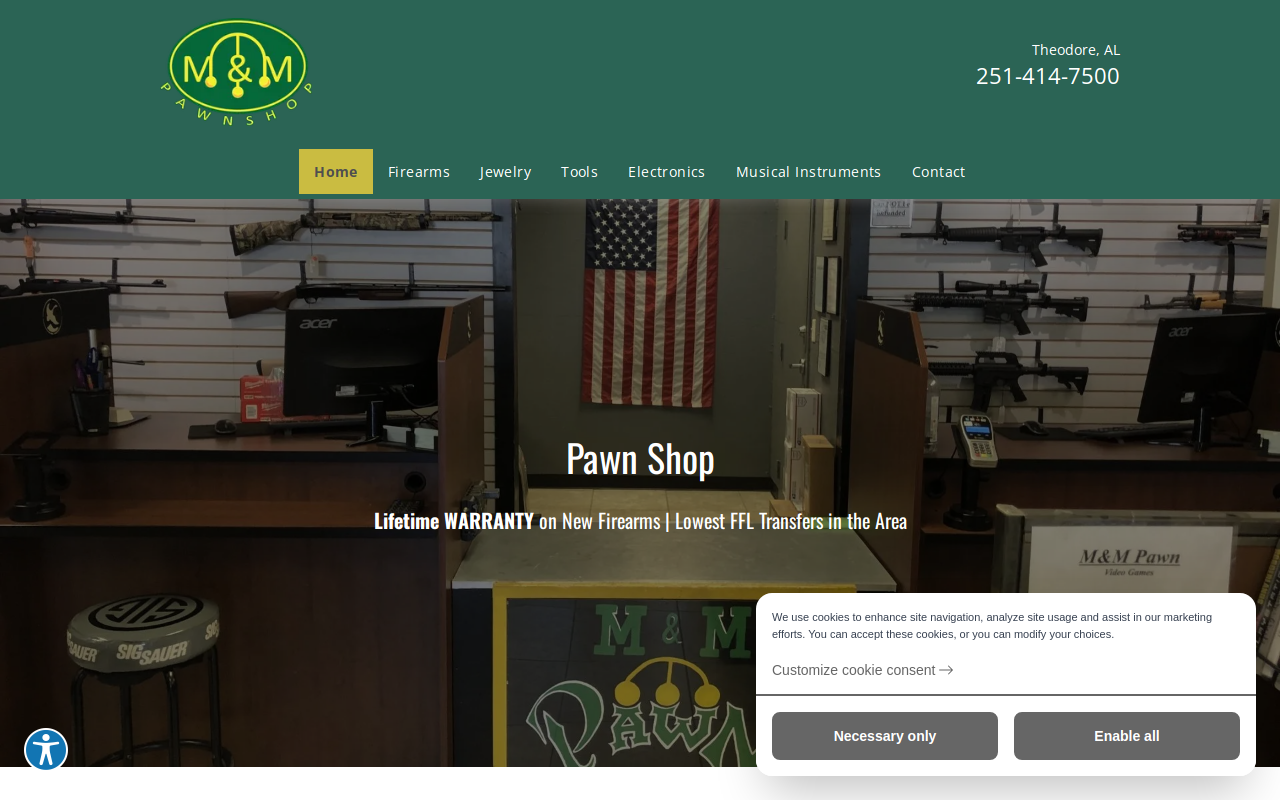 M and M Pawn website preview