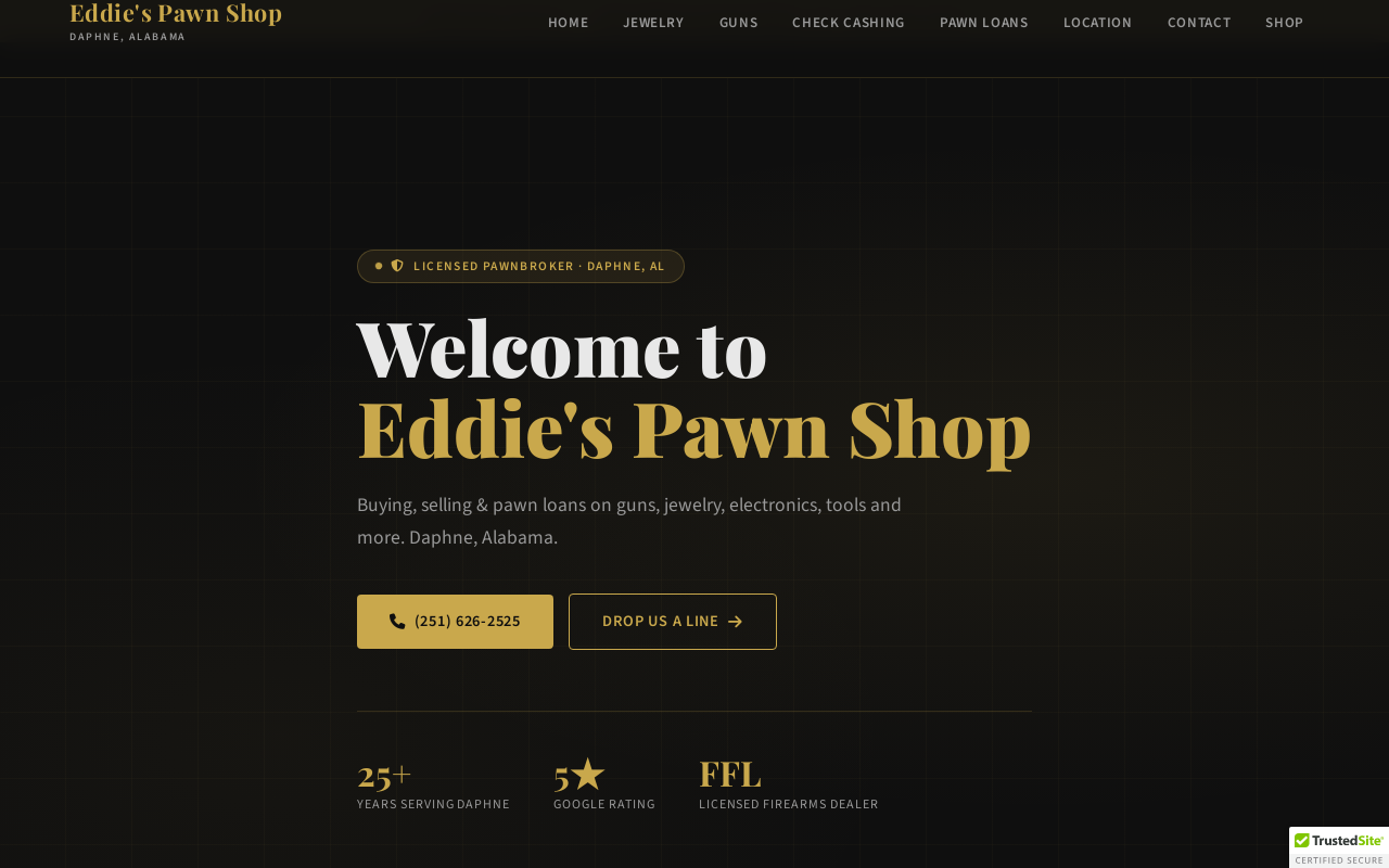 Eddie's Wholesale Jewelry And Pawn website preview