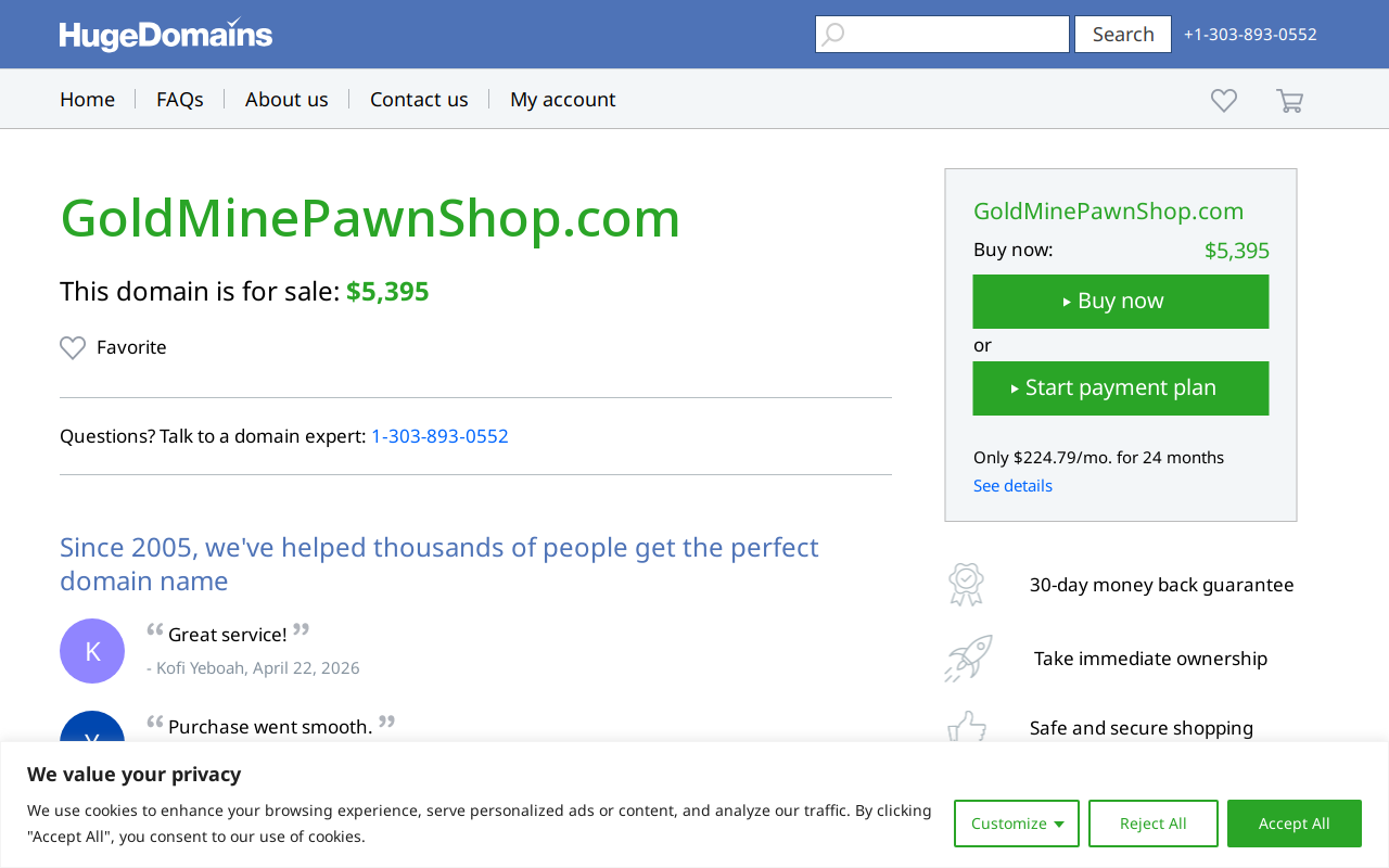 Gold Mine Pawn Shop website preview