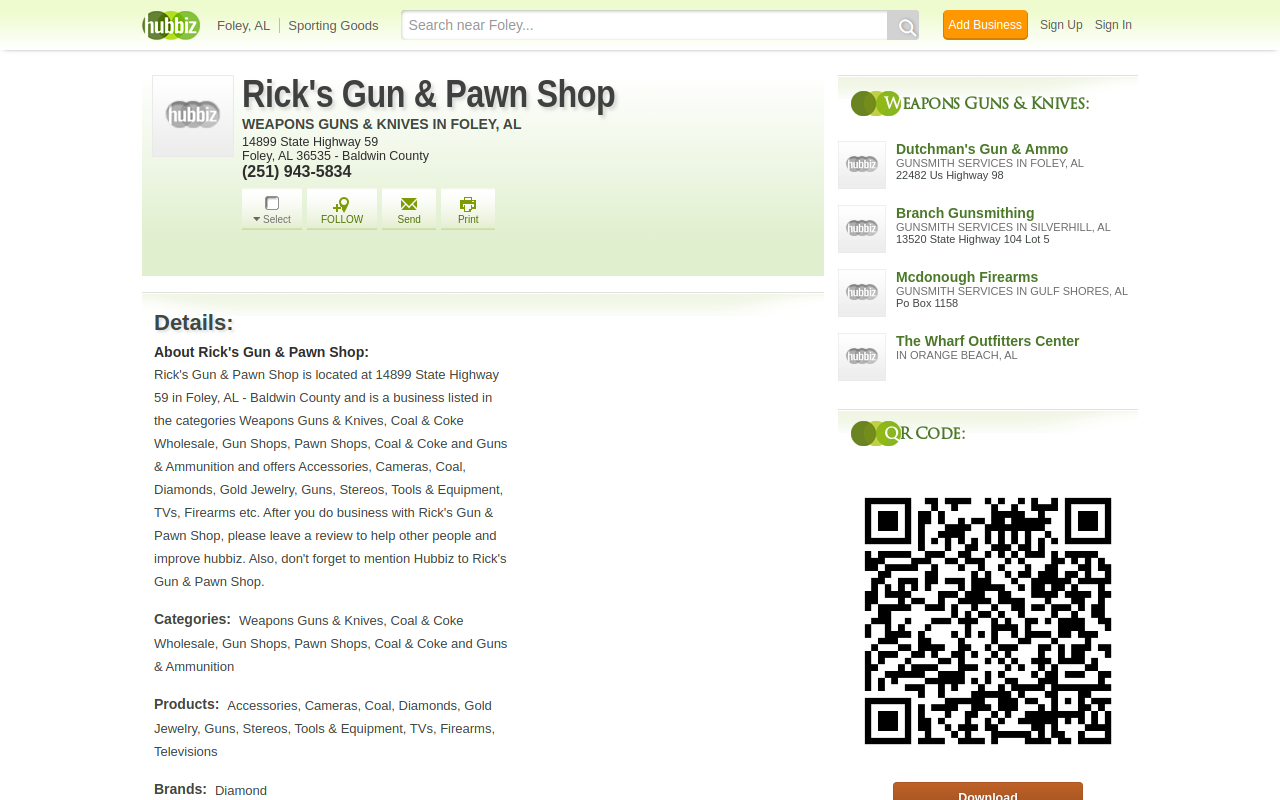 Rick's Gun and Pawn Shop website preview