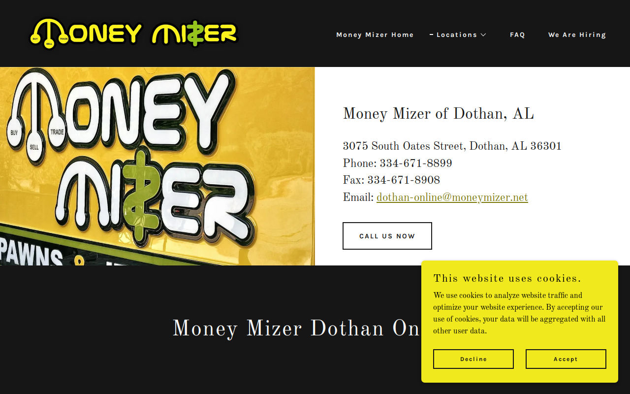 Money Mizer Pawn and Jewelry website preview