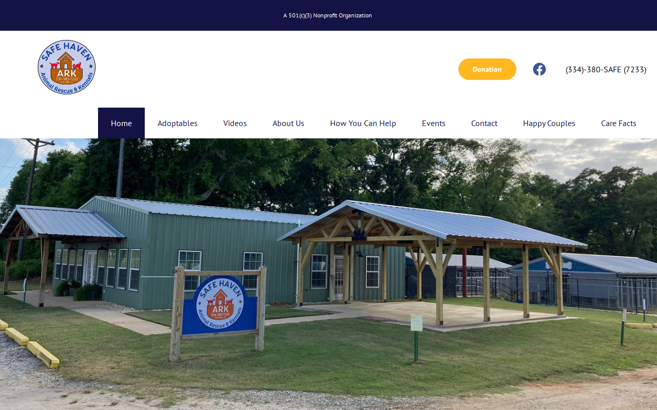 Safe Haven ARK Thrift Store website preview