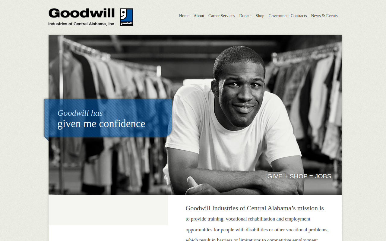 Goodwill Industries Of Central Alabama website preview