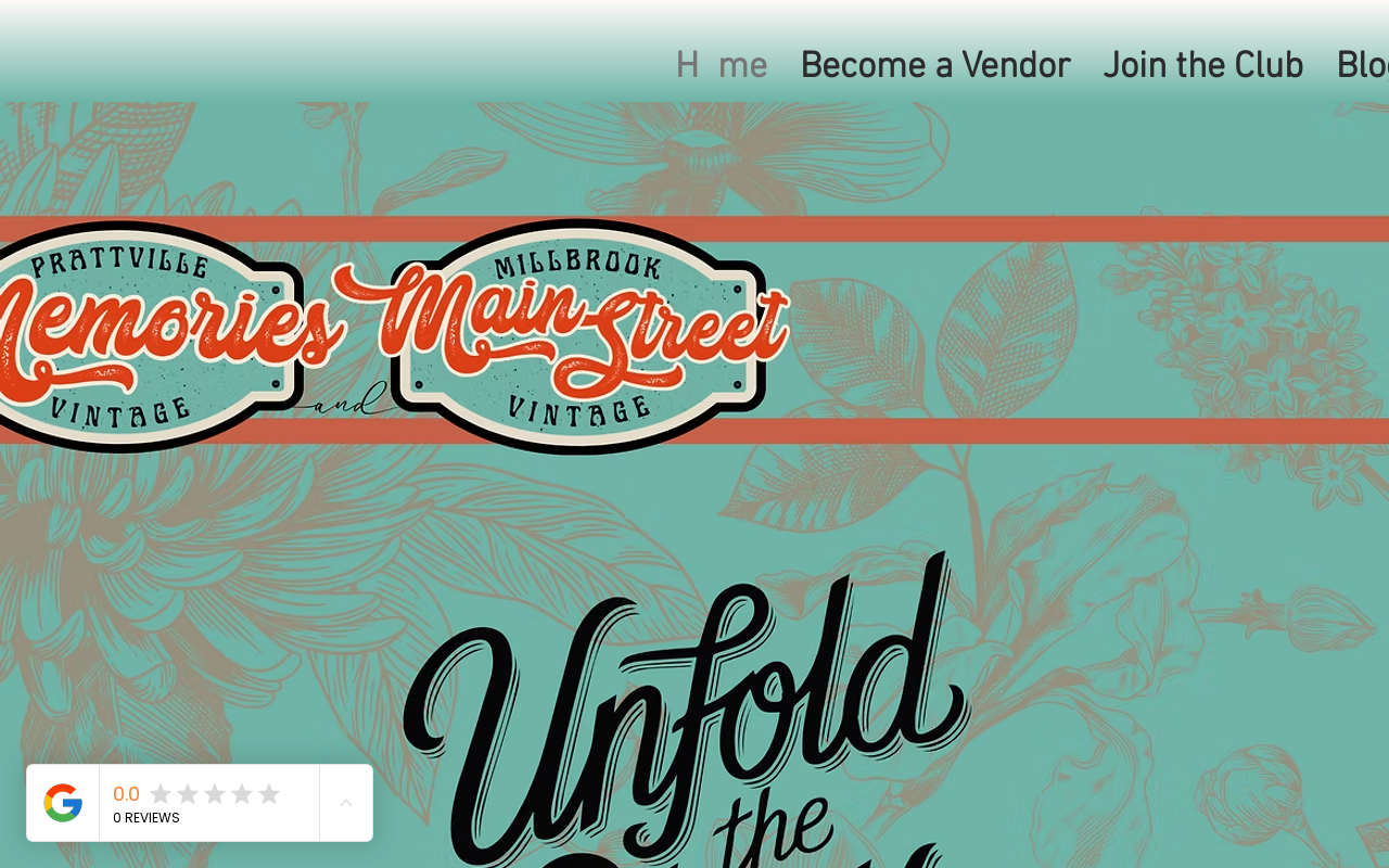 Memories Vintage Market website preview