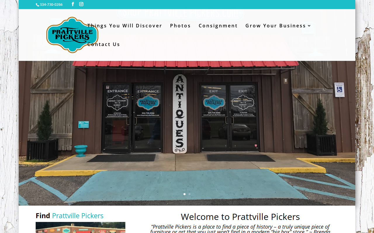 Daydreaming Treasures and Antiques website preview