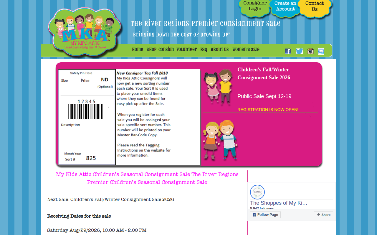 My Kids Attic website preview