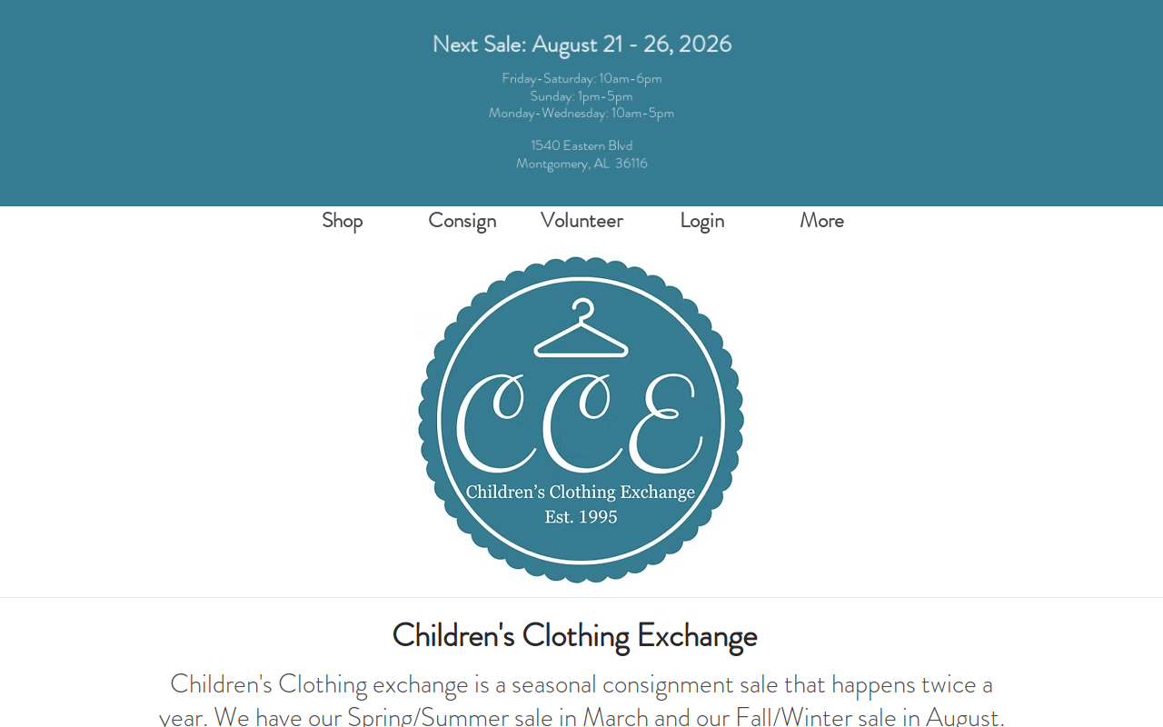 Children's Clothing Exchange website preview