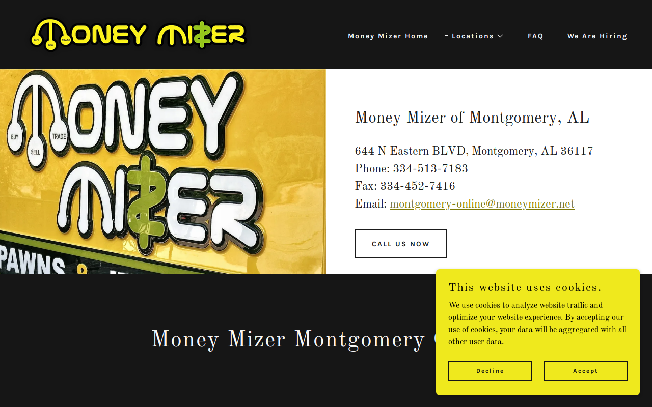 Money Mizer Pawns and Jewelers website preview