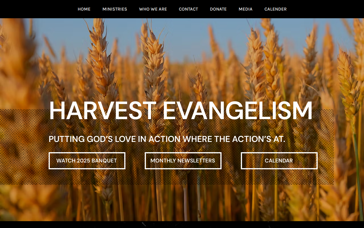 Harvest Thrift Store website preview
