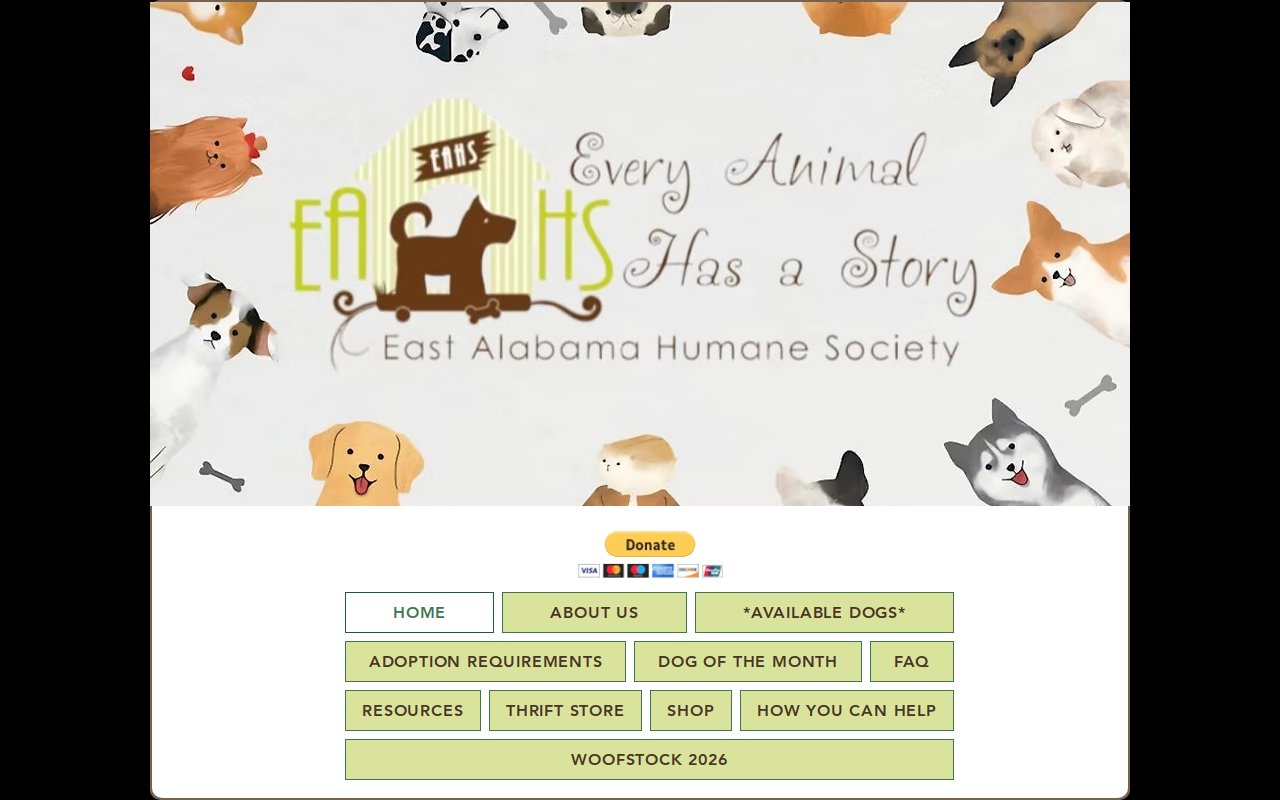 EAHS Thrift Store website preview