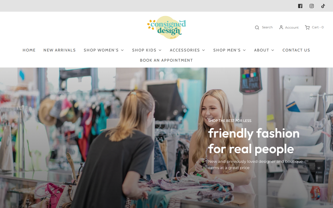 Consigned Design website preview
