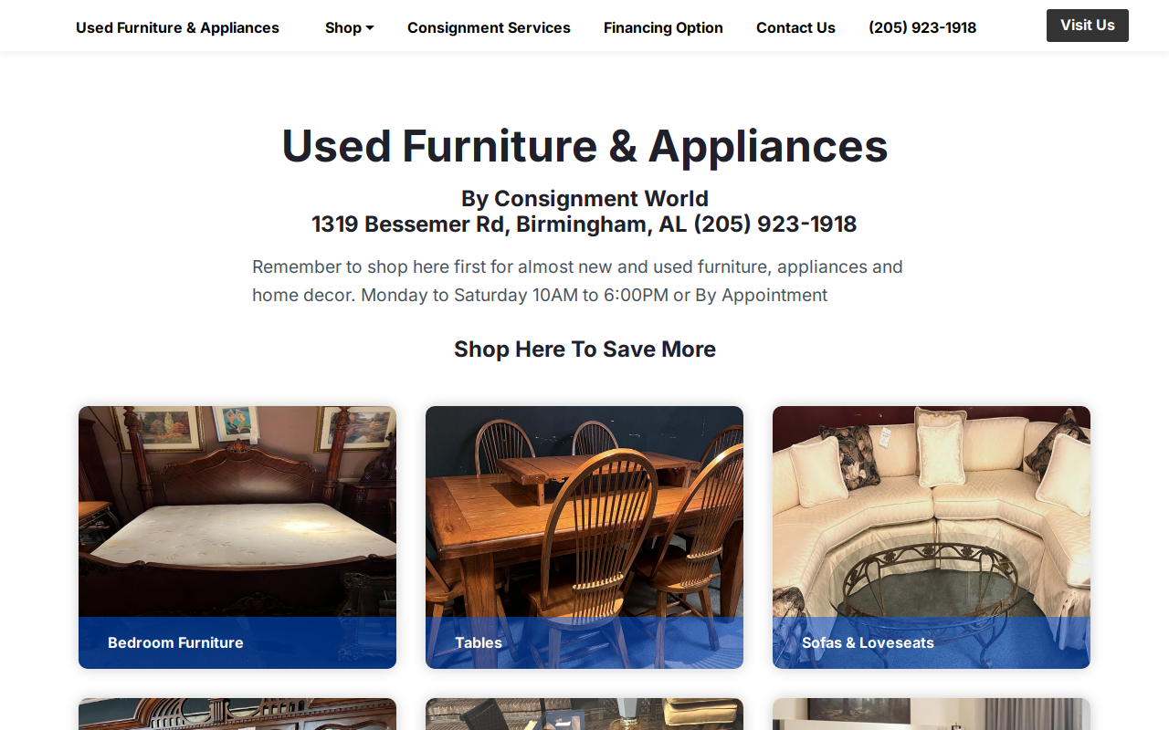 Consignment World website preview