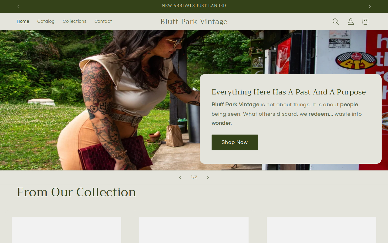 Bluff Park Vintage website preview