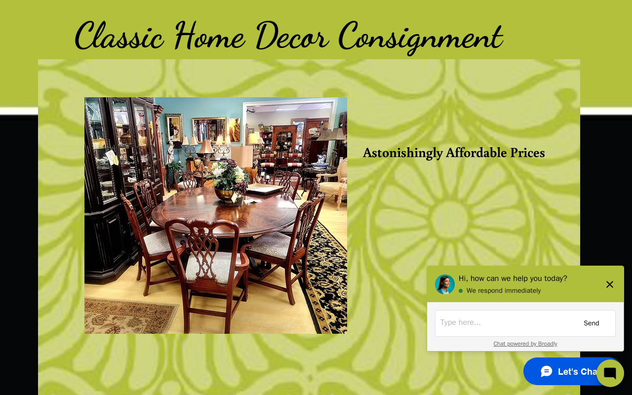 Classic Home Decor Consignment website preview