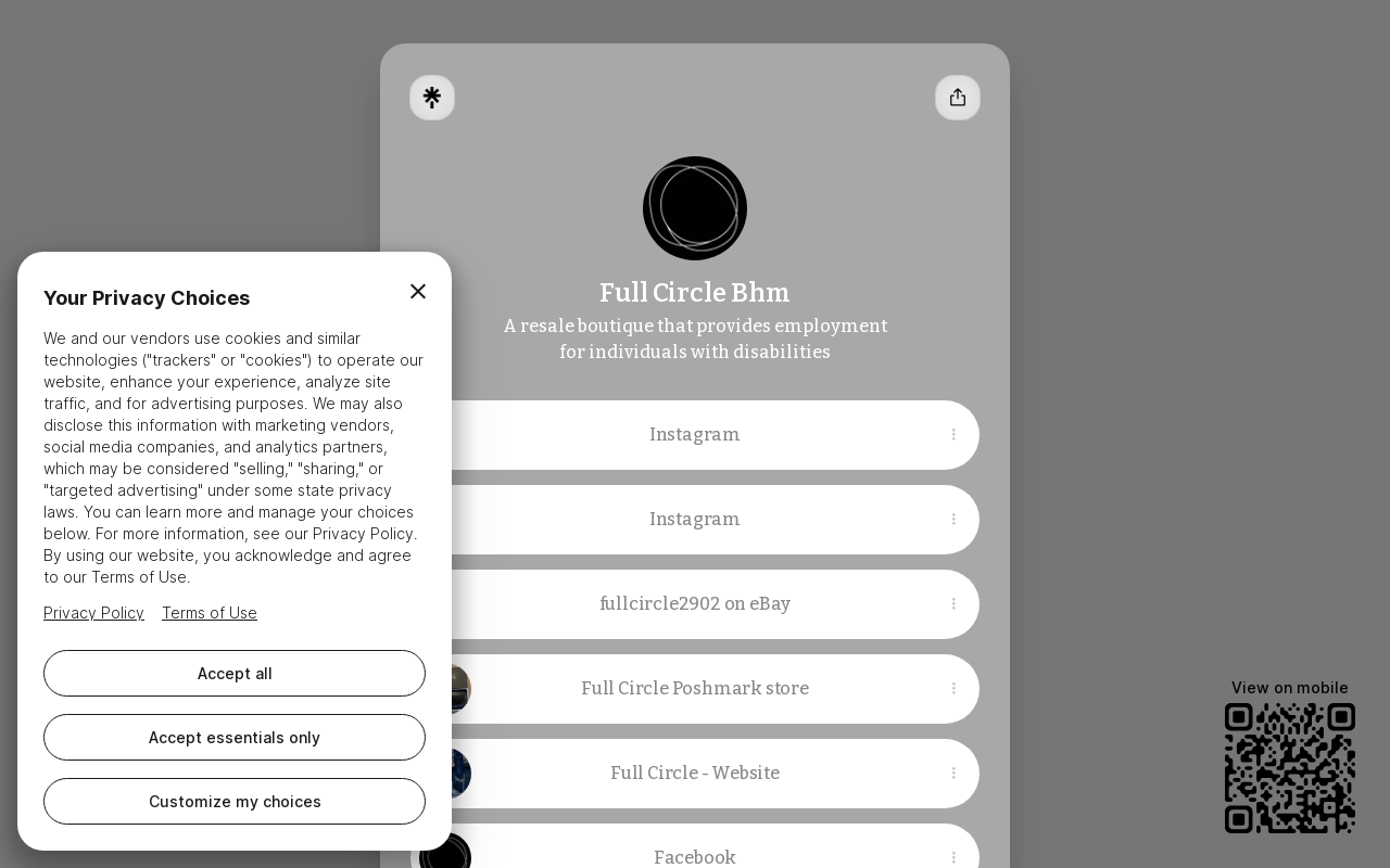 Full Circle BHM website preview