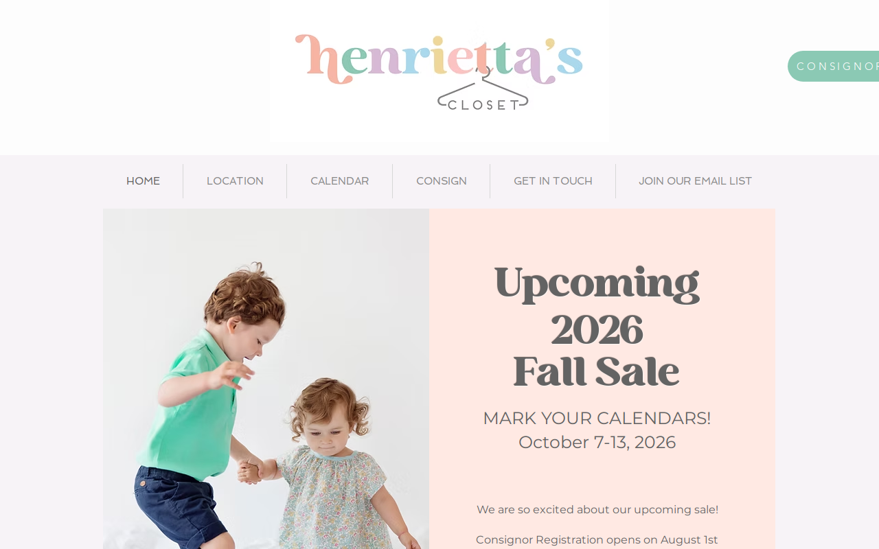 Henrietta's Closet website preview