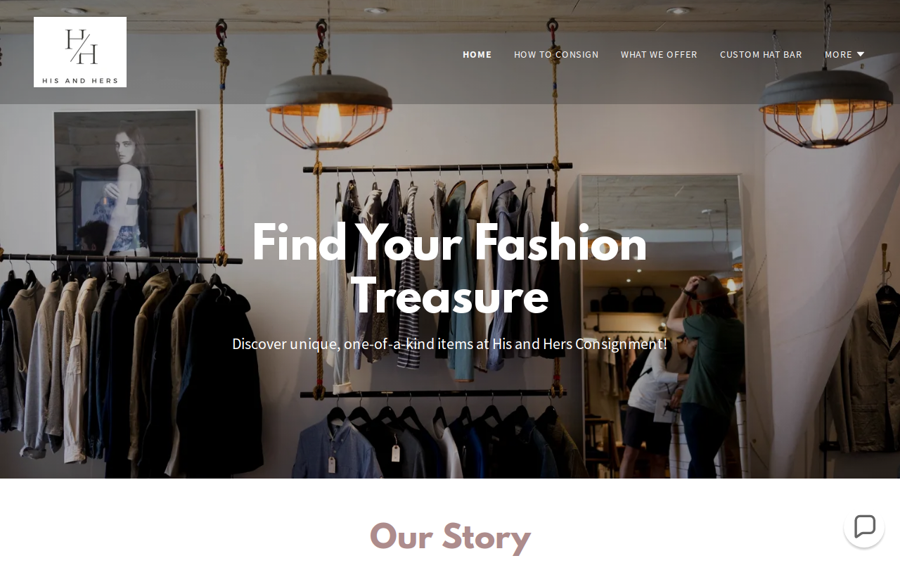His and Hers Consignment website preview