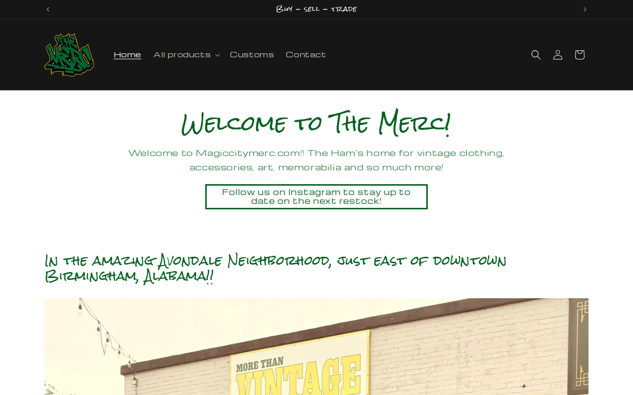Magic City Mercantile website preview