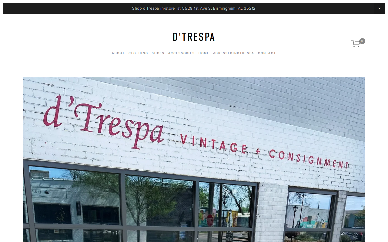 d'Trespa consignment boutique website preview