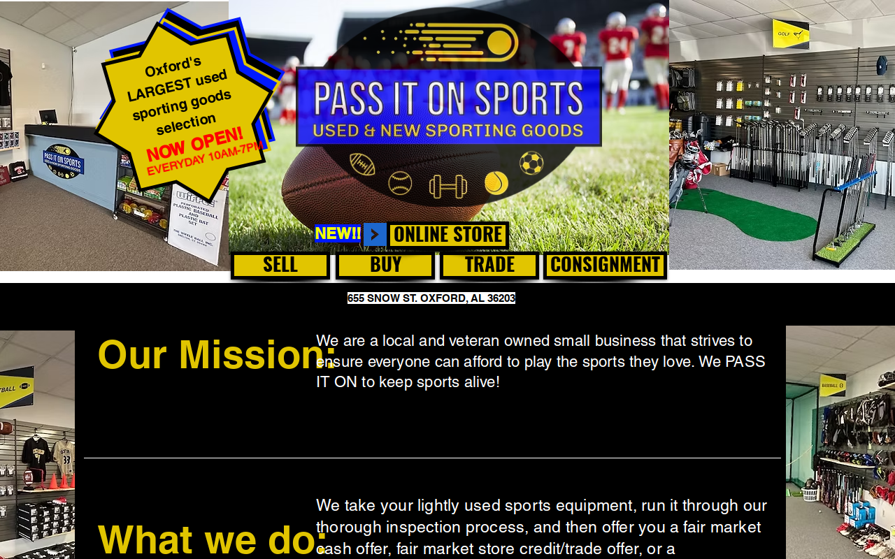 Pass It On Sports website preview