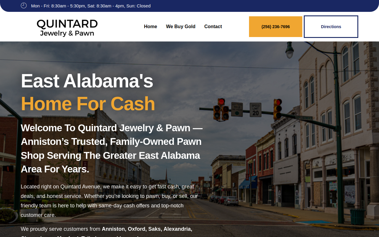 Quintard Jewelry and Pawn website preview