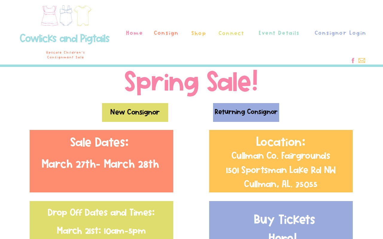 Cowlicks & Pigtails website preview