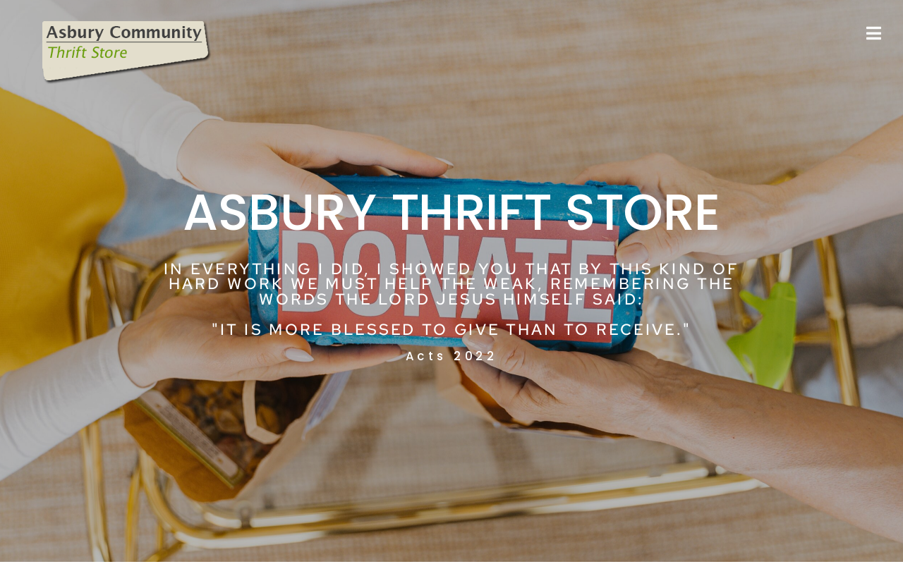 Asbury Thrift Store website preview