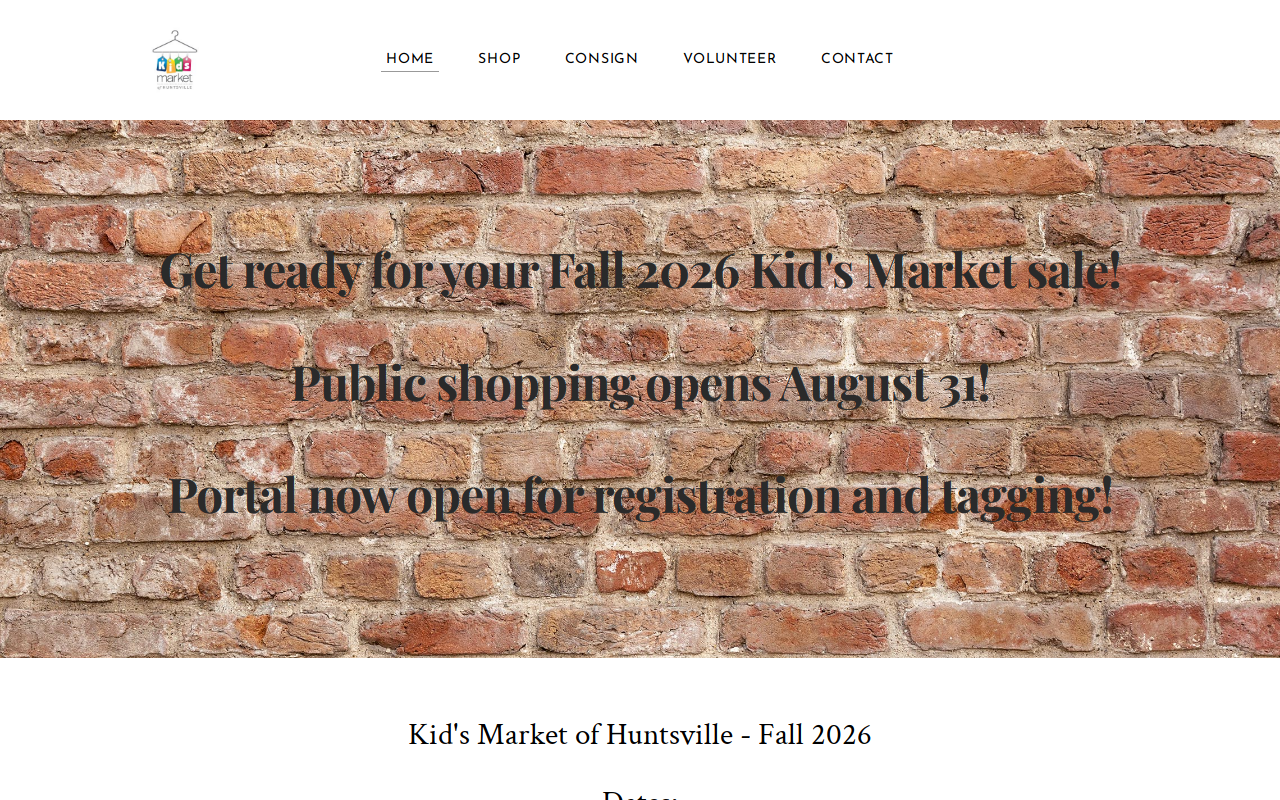 Kid's Market website preview