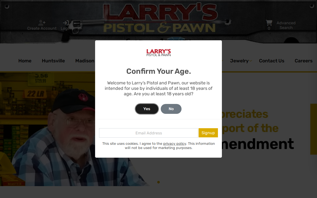 Larry's Pistol & Pawn Shop website preview