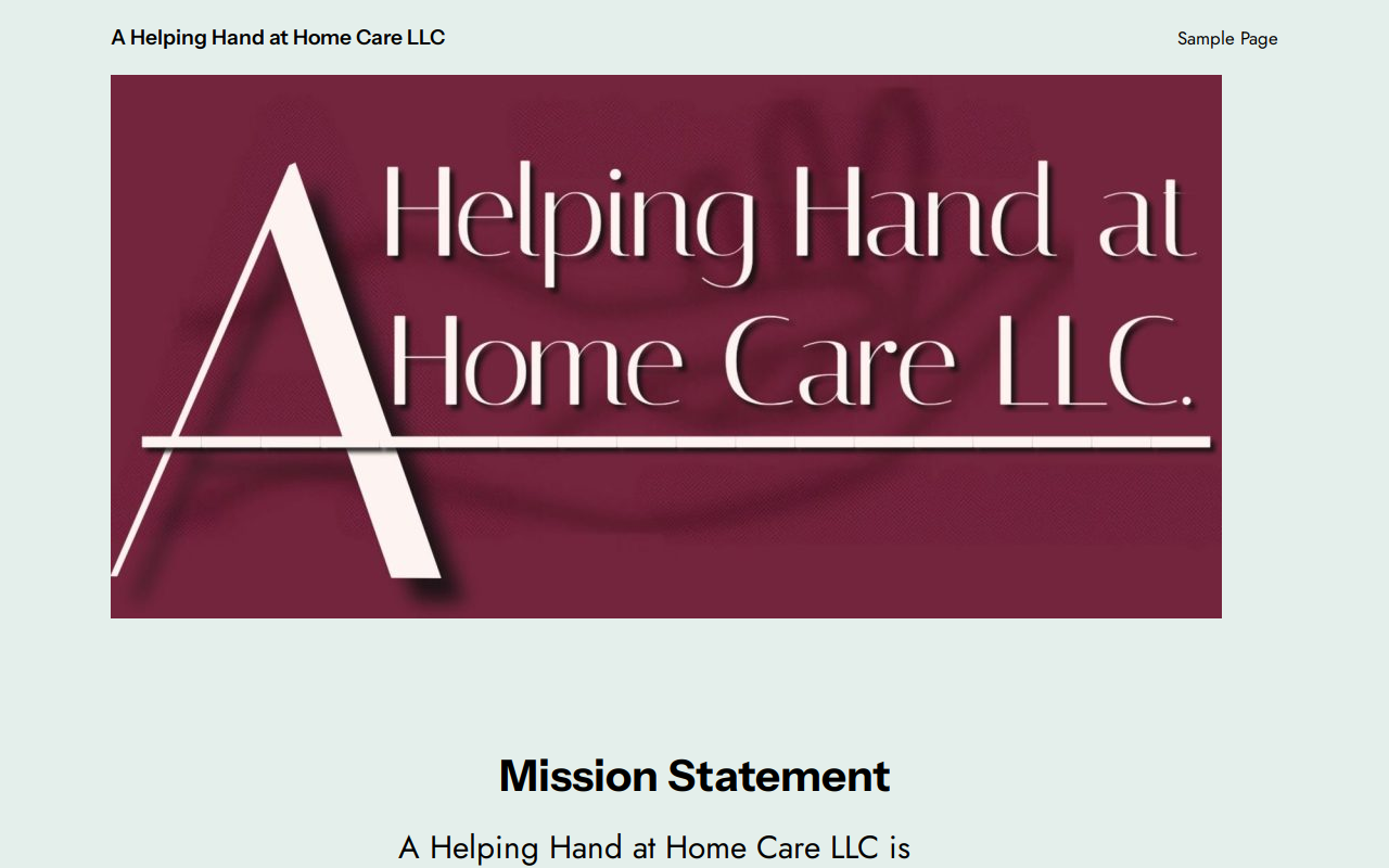 A Helping Hand at Home Care LLC. website preview