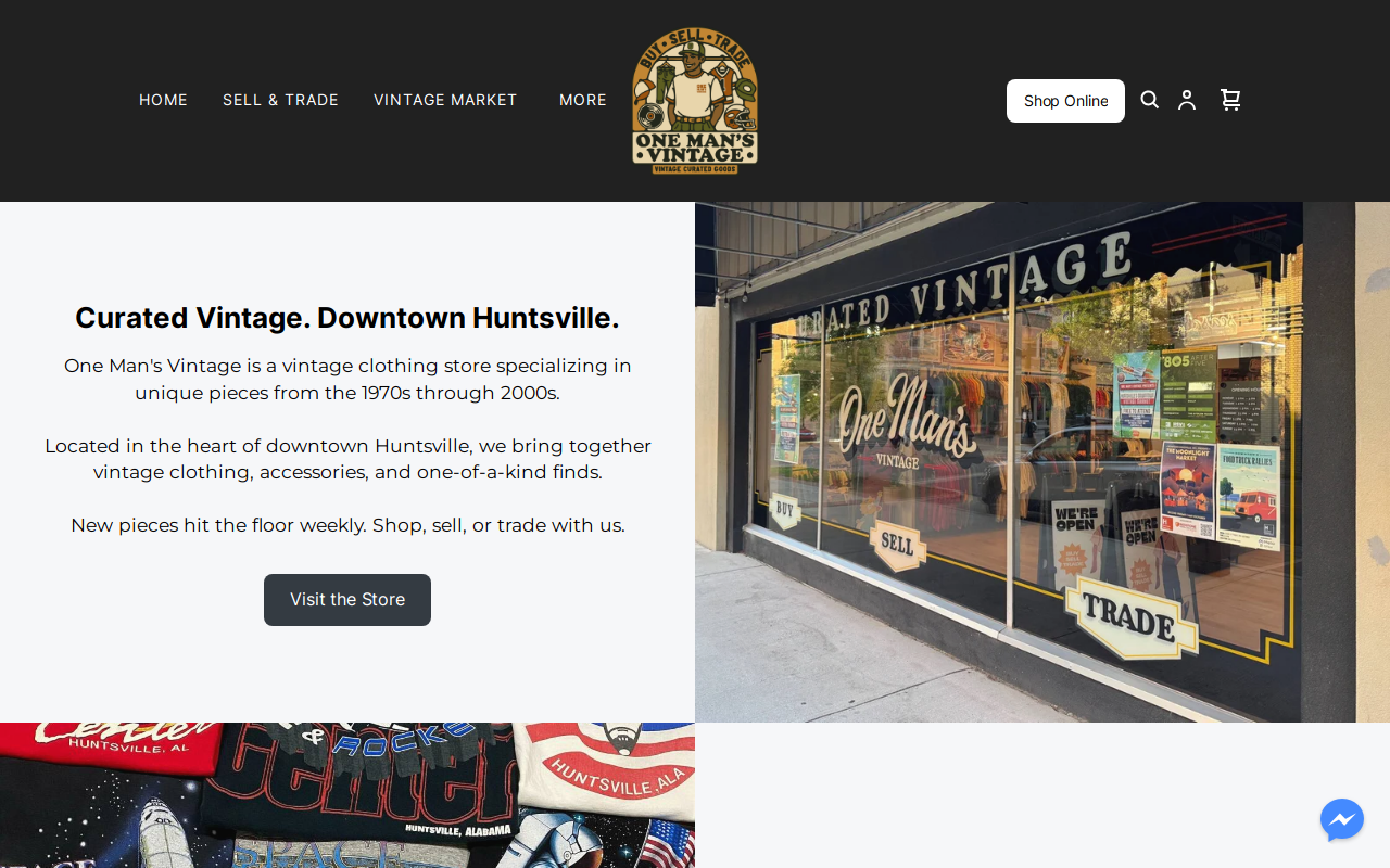 One Man's Vintage website preview