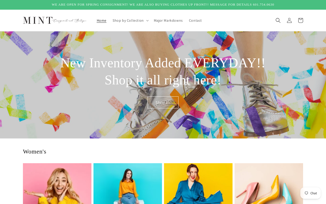 Mint Consignment and Boutique website preview