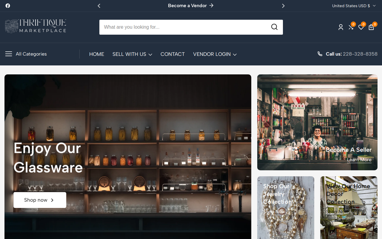 Thriftique Marketplace website preview