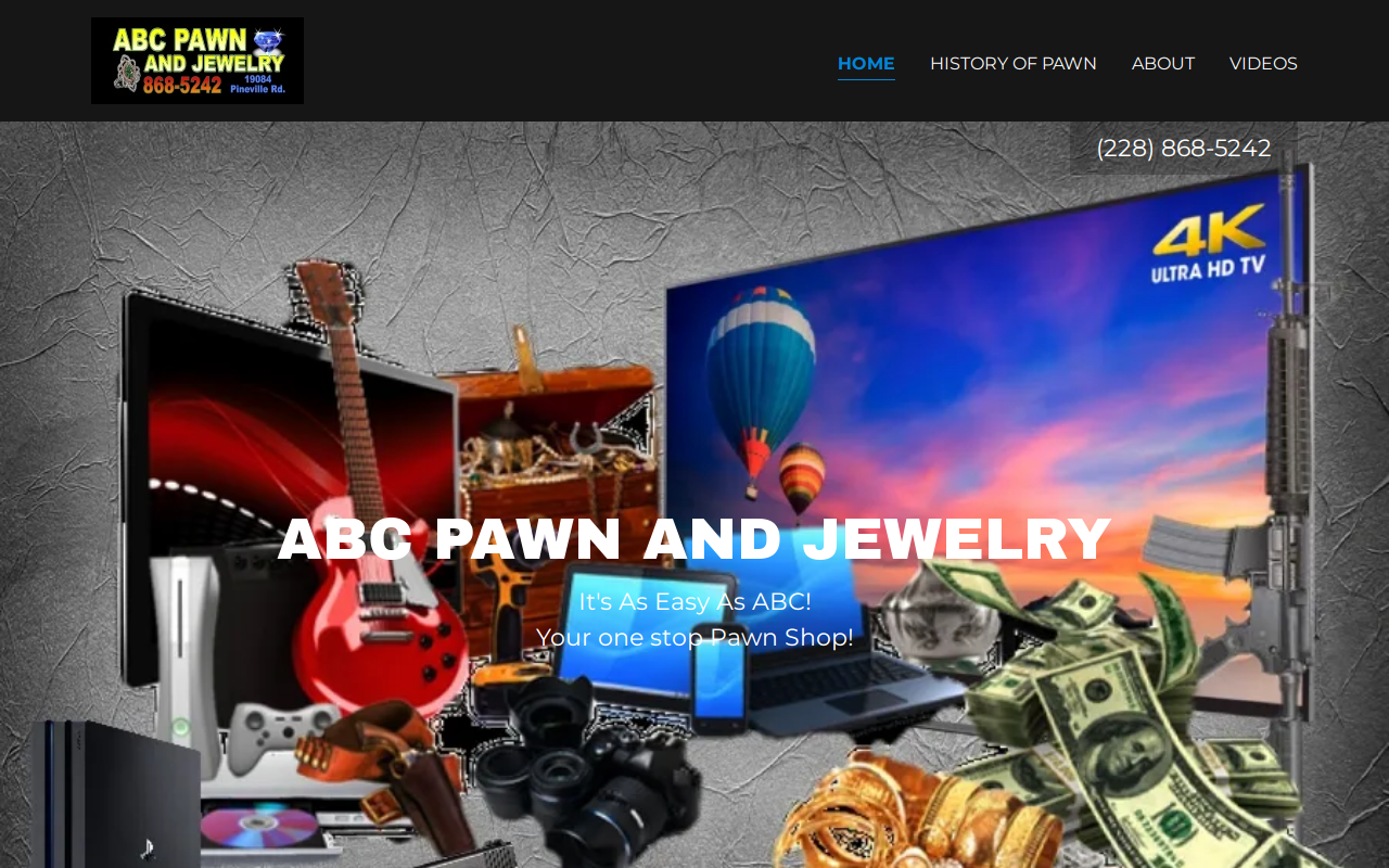 ABC Pawn and Jewelry website preview