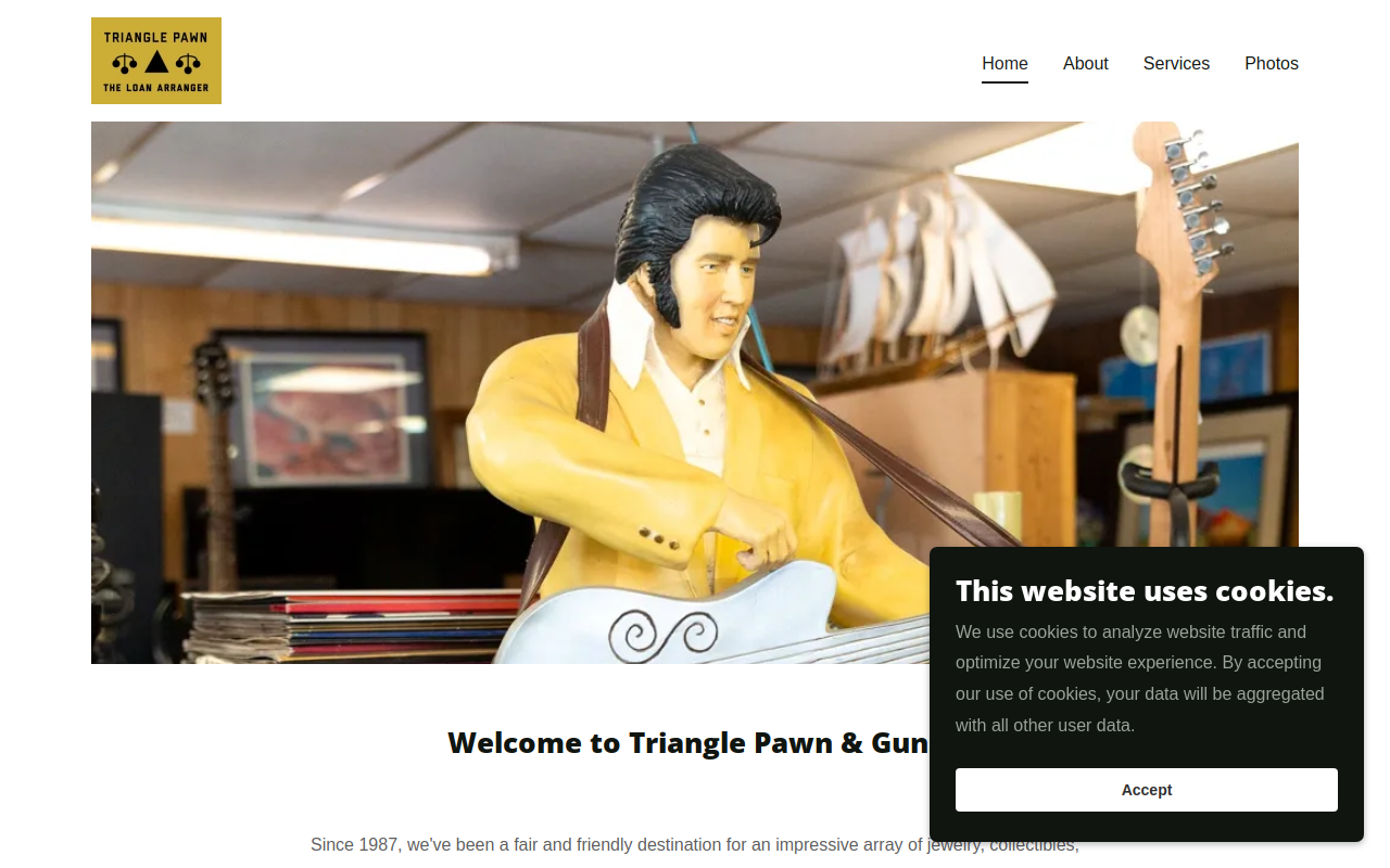 Triangle Pawn & Guns website preview