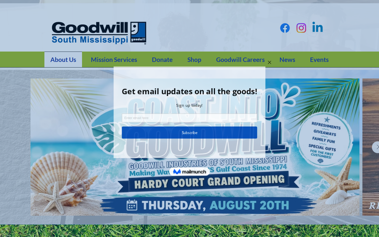 Goodwill Picayune Retail Store and Donation Center website preview