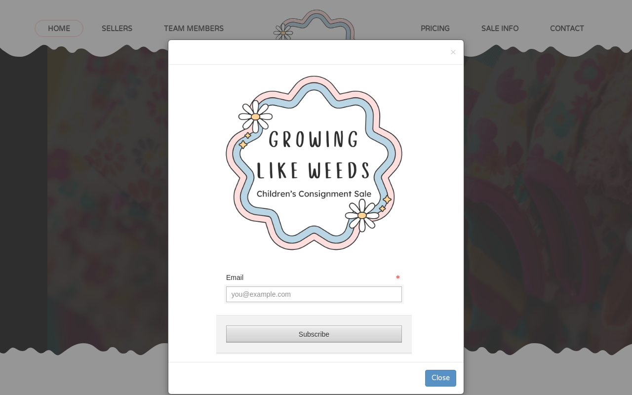 Growing Like Weeds Children's Consignment Sales website preview