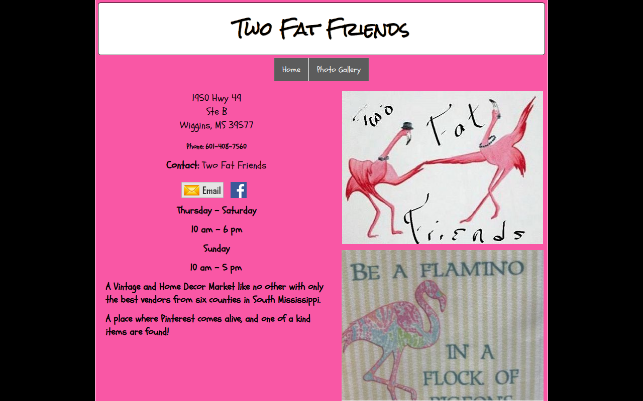 Two Fat Friends website preview