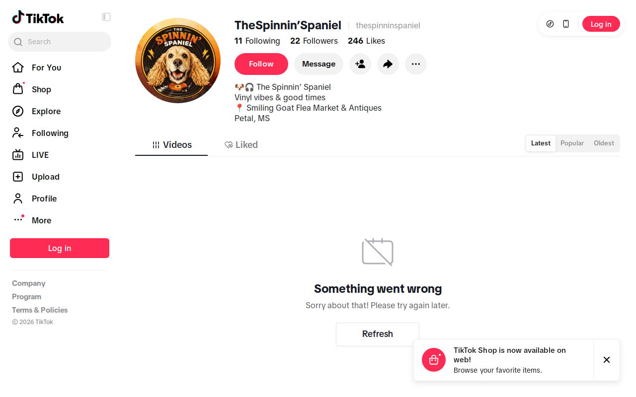 The Spinnin’ Spaniel website preview