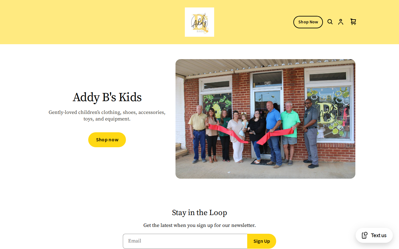 Addy B's Kids website preview