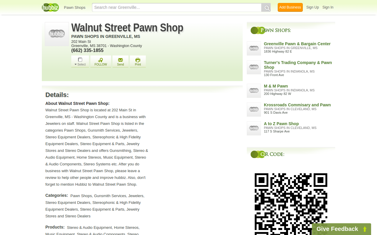 Walnut Street Pawn Shop website preview