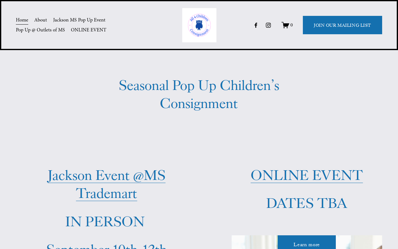 All 4 Children Consignment website preview