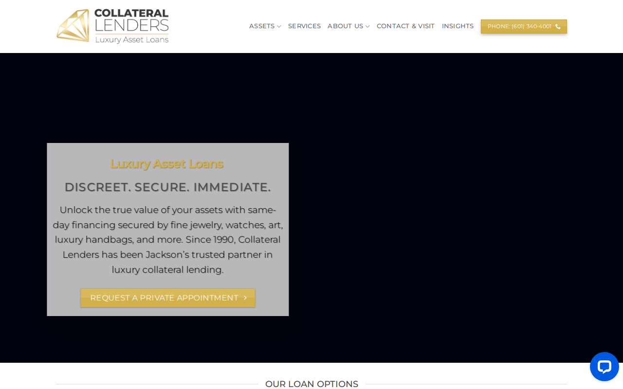 Collateral Lenders website preview