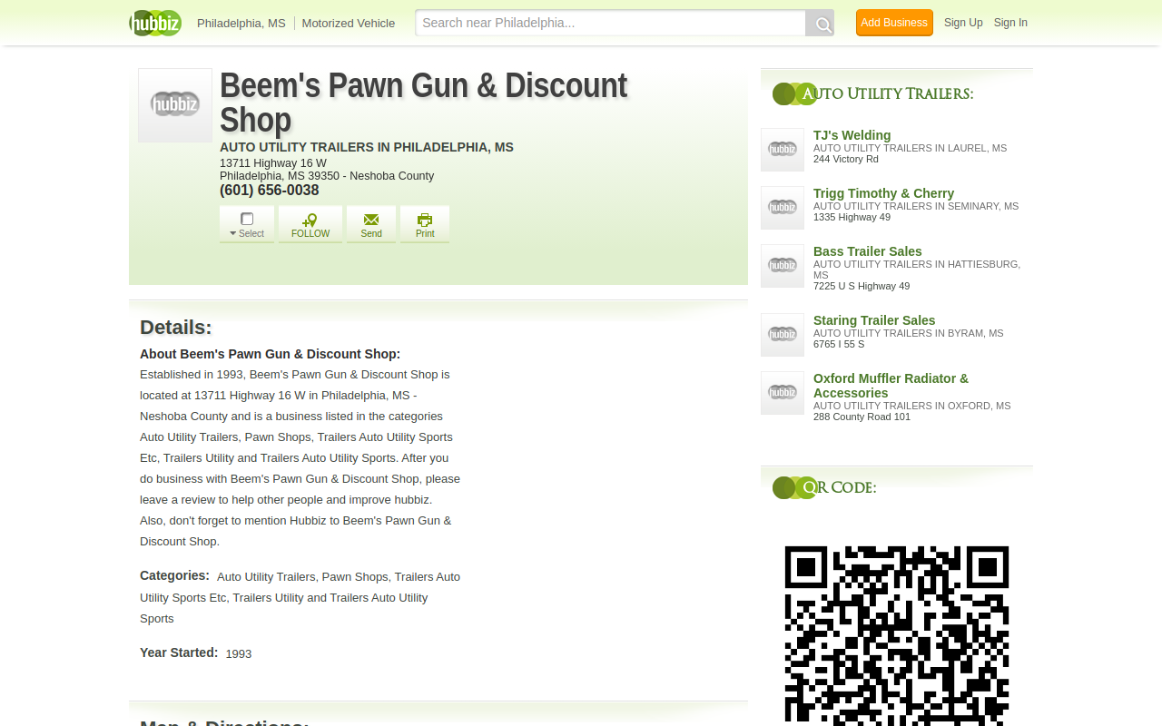 Beem's Pawn Gun & Discount Shop website preview