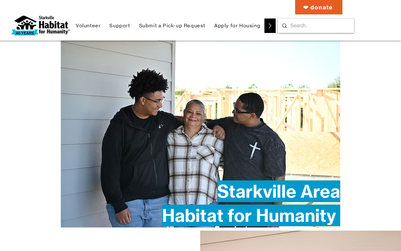 Starkville Habitat For Humanity Restore (thrift Store) website preview