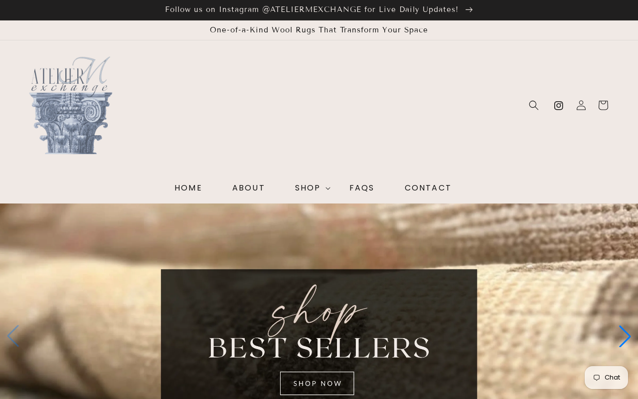 Atelier M Exchange website preview